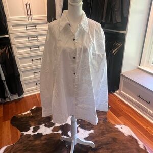 Men’s Hawaiian White flower on white dress shirt by Two Palms